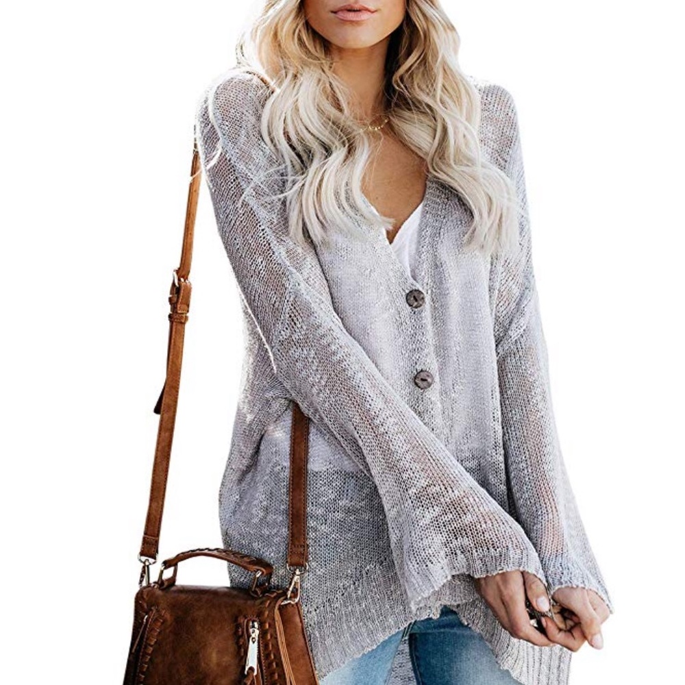 Oversized Henley Summer Cardigan